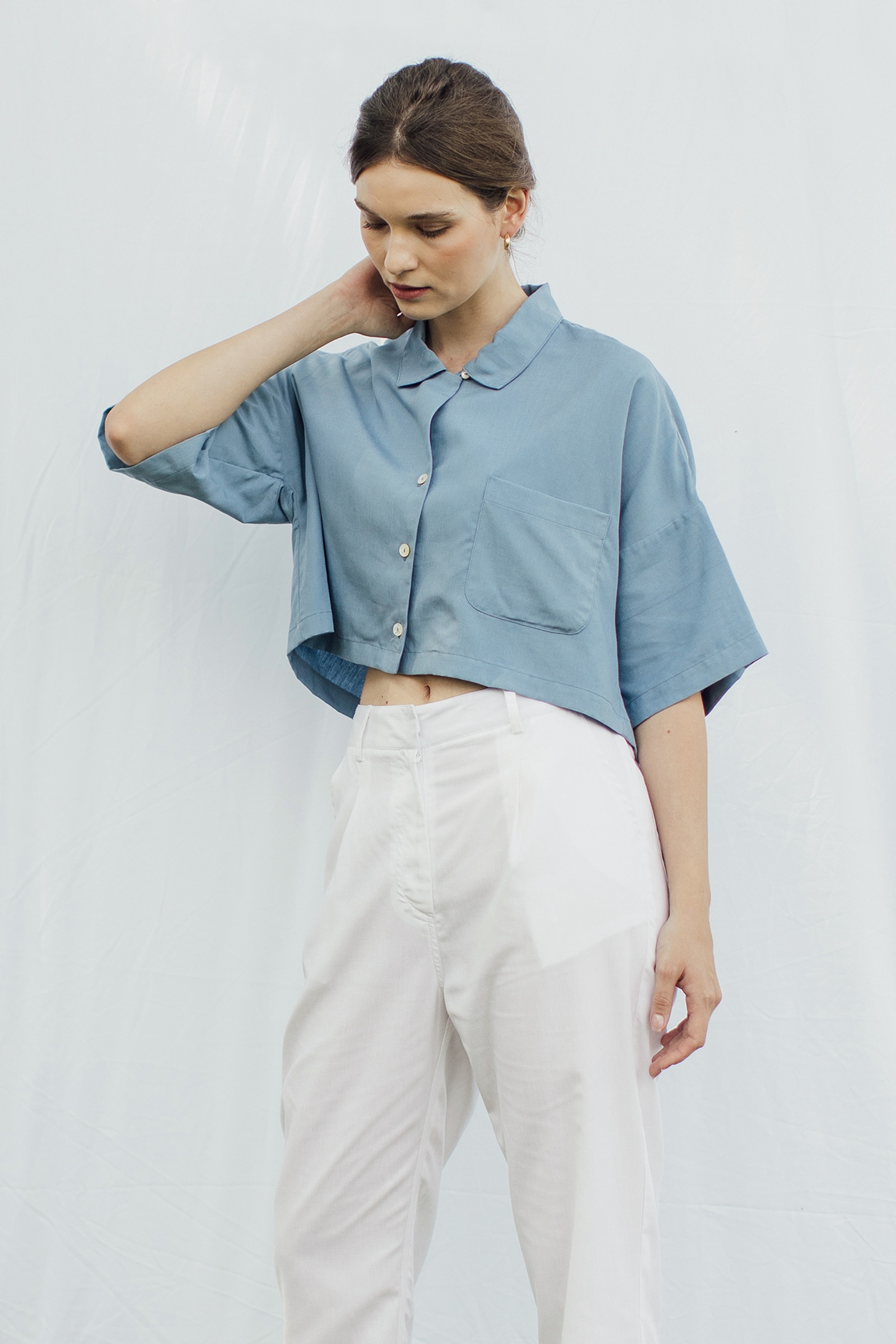 Kivee. Jassy Shirt Misty Blue